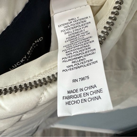 Lucky Brand Reversible Faux Sherpa Jacket Coat Size Medium - Picture 12 of 16